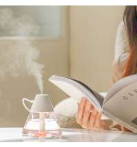 Светодиодный USB увлажнитель-аромадиффузор Cone, белый