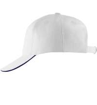 Бейсболка LONG BEACH, белая с темно-синим