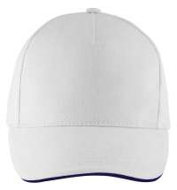 Бейсболка LONG BEACH, белая с темно-синим