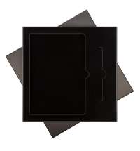 Подарочная коробка с ложементом для ежедневника и ручки, черная