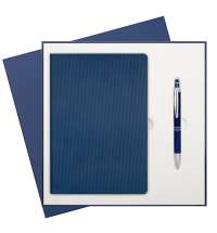 Подарочный набор Rain, синий (ежедневник, ручка)