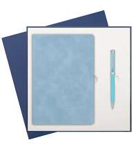 Подарочный набор Verona, голубой (ежедневник, ручка)