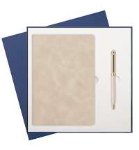 Подарочный набор Verona, бежевый (ежедневник, ручка)