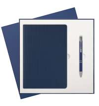 Подарочный набор Rain, синий (ежедневник, ручка)