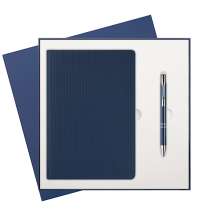 Подарочный набор Rain, синий (ежедневник, ручка)