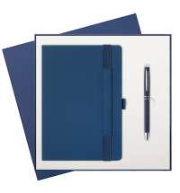 Подарочный набор Alpha BtoBook, синий (ежедневник, ручка)