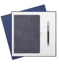 Подарочный набор Stella, синий (ежедневник, ручка)
