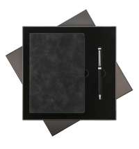 Подарочный набор Verona, черный (ежедневник, ручка)