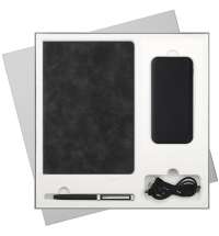 Подарочный набор Verona, черный (ежедневник, ручка, аккумулятор)