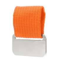 Металлический шильд с цветным ремешком (съёмный), оранжевый