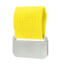 Металлический шильд с цветным ремешком (съёмный), жёлтый