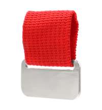 Металлический шильд с цветным ремешком (съёмный), красный