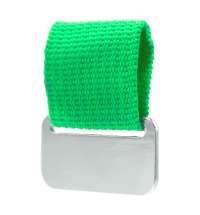 Металлический шильд с цветным ремешком (съёмный), зелёный