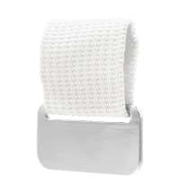 Металлический шильд с цветным ремешком (съёмный), белый