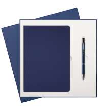 Подарочный набор Moon River, синий (ежедневник, ручка)