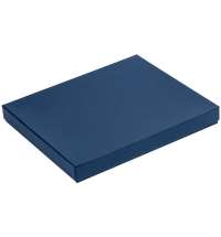 Коробка Overlap с ложементом под ежедневник и ручку, ver.2, синяя