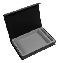 Коробка Silk с ложементом под ежедневник 15х21 см и ручку, ver.2, черная