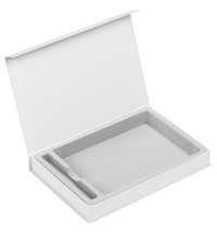 Коробка Silk с ложементом под ежедневник 15х21 см и ручку, ver.2, белая