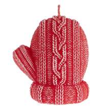 Свеча Kniteam, варежка, красная