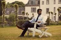 Рубашка мужская в полоску RENO, серая