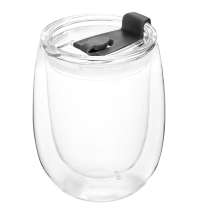 Стакан стеклянный Mango To Go, белый/чёрный