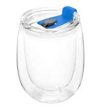 Стакан стеклянный Mango To Go, белый/синий