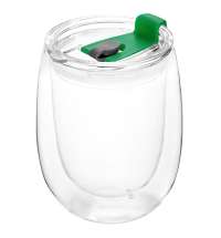 Стакан стеклянный Mango To Go, белый/зелёный