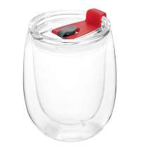 Стакан стеклянный Mango To Go, белый/красный