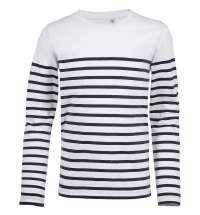 Футболка детская с длинным рукавом Matelot LSL Kids, белая с синим