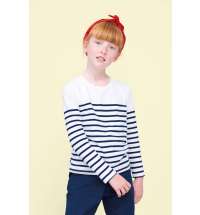 Футболка детская с длинным рукавом Matelot LSL Kids, синяя с белым