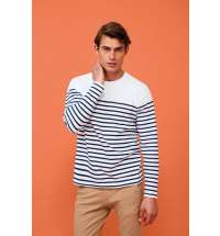 Футболка мужская с длинным рукавом Matelot LSL Men, белая с синим