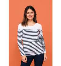 Футболка женская с длинным рукавом Matelot LSL Women, белая с синим