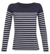 Футболка женская с длинным рукавом Matelot LSL Women, синяя с белым