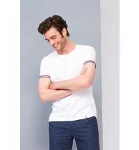 Футболка мужская Rainbow Men, белая с ярко-синим