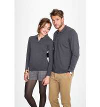 Рубашка поло мужская с длинным рукавом PERFECT LSL MEN, оранжевая