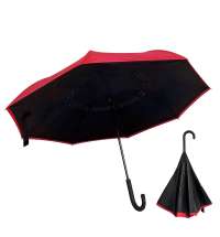 Зонт-трость наоборот Shifter, черно-красный