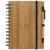 Блокнот на кольцах «Bambook» бамбуковый с шариковой ручкой под крафт