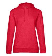 Толстовка с капюшоном женская Hoodie, красный меланж