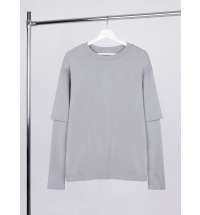 Футболка оверсайз с двойным рукавом Kosmos, светло-серая