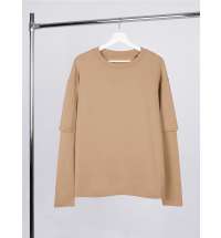 Футболка оверсайз с двойным рукавом Kosmos, бежевая