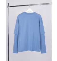 Футболка оверсайз с двойным рукавом Kosmos, синяя