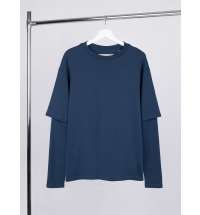 Футболка оверсайз с двойным рукавом Kosmos, темно-синяя