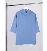 Футболка оверсай унисекс с капюшоном Neofit, синяя