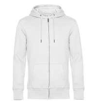 Толстовка с капюшоном на молнии унисекс King, белая