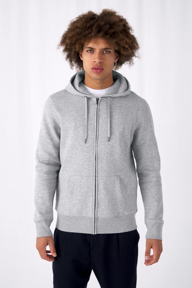 Толстовка с капюшоном на молнии унисекс King, белая