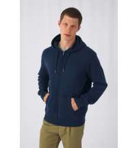 Толстовка с капюшоном на молнии унисекс King, темно-синяя