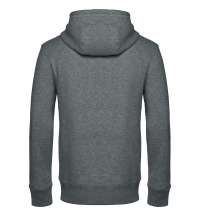 Толстовка с капюшоном на молнии унисекс King, темно-серый меланж