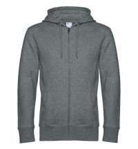 Толстовка с капюшоном на молнии унисекс King, темно-серый меланж