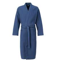 Халат вафельный Kimono, темно-синий