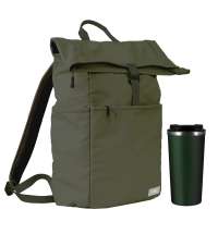 Подарочный набор Palermo, Boston, зеленый (рюкзак, термокружка)